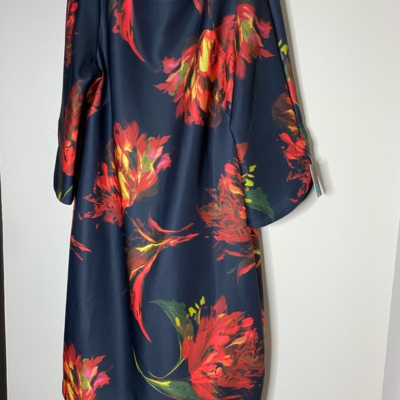 Melonie T long sleeve Floral print black dress with zipper back. NWT - Picture 2 of 8